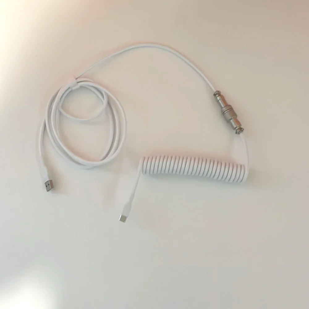 Mechanical Keyboard Coiled Cable Wire Type C USB Port Aviator Coiling Cable